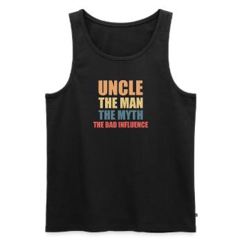 Meilleur oncle Bad Influence Cadeau de famille - Débardeur bio Premium Homme - noir - Devant - Michal (187cm)