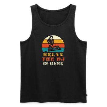 DJ GIG Disc Jockey Techno Party Deejay Club - Men's Premium Organic Tank Top - black - Front - AI Model Male 178 light (178cm)