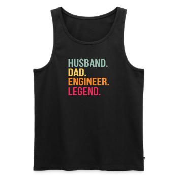 vater ehemann ingenieur held Legende Techniker - Männer Premium Bio Tank Top - Schwarz - Vorne - Michal (187cm)