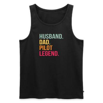 Pilot Flugzeug Segelflugzeug Flugsport Papa Vater - Männer Premium Bio Tank Top - Schwarz - Vorne - Michal (187cm)