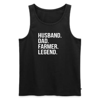 Mari Agriculteur Héros Papa Cadeau de Fête des Pères - Débardeur bio Premium Homme - noir - Devant - Michal (187cm)