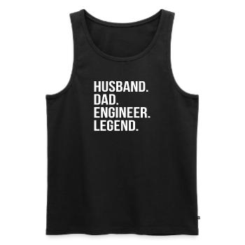 vater ehemann ingenieur held Legende Techniker - Männer Premium Bio Tank Top - Schwarz - Vorne - AI Model Male 178 light (178cm)