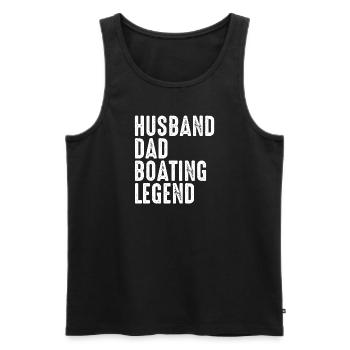 Captain Boat Woman Holiday Sailboat Wife Father - Men's Premium Organic Tank Top - black - Front - Michal (187cm)
