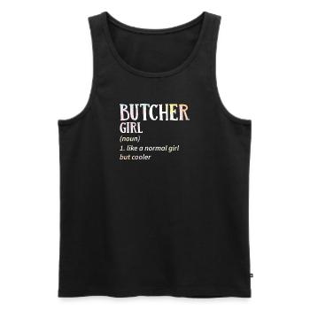 Frau Fleischerin Metzgerin Schlachterin Geschenk - Männer Premium Bio Tank Top - Schwarz - Vorne - Michal (187cm)