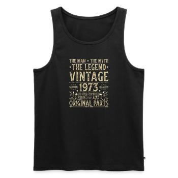 1973 Original Vintage '73 Anniversaire années 70 - Débardeur bio Premium Homme - noir - Devant - Michal (187cm)