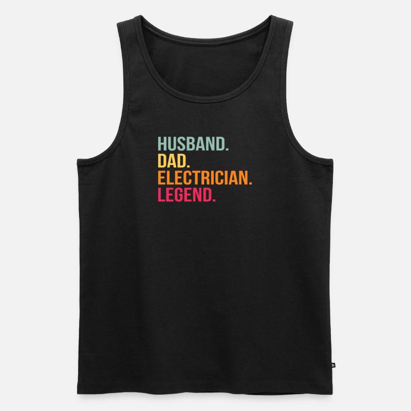 Ehemann Papa Elektriker Held - Männer Premium Bio Tank Top - Schwarz