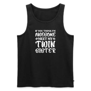 Twins Twin Sister Siblings - Men's Premium Organic Tank Top - black - Front - Michal (187cm)