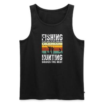 Angeln Jagen Fisch Haken Jäger Rute Köder Biss - Männer Premium Bio Tank Top - Schwarz - Vorne - Michal (187cm)