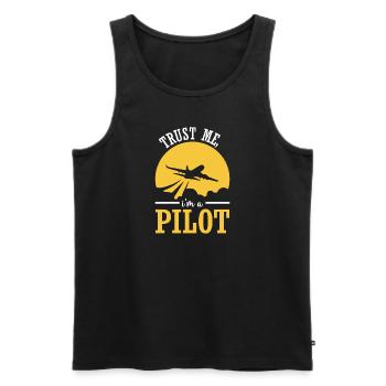 Pilot Flugzeug fliegen Flugsport Geschenkidee - Männer Premium Bio Tank Top - Schwarz - Vorne - Michal (187cm)