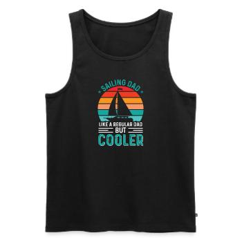 Captain Boat Woman Holiday Sailboat Wife Father - Men's Premium Organic Tank Top - black - Front - Michal (187cm)