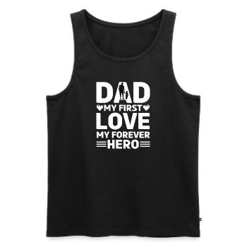 Meilleur monde Père Père Couple Couples Parents Papa papa - Débardeur bio Premium Homme - noir - Devant - Michal (187cm)