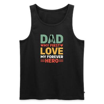 Welt bester Papa Vater Paare Paar Eltern Dad daddy - Männer Premium Bio Tank Top - Schwarz - Vorne - Michal (187cm)
