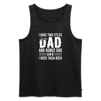 Beau-père Père Beau-père Papa Cadeau de fête des pères - Débardeur bio Premium Homme - noir - Devant - Michal (187cm)