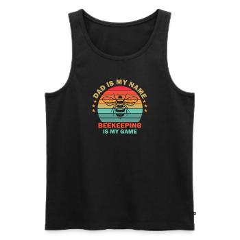 Beekeeping Dad Funny Father Sayings Father's Day - Men's Premium Organic Tank Top - black - Front - Michal (187cm)
