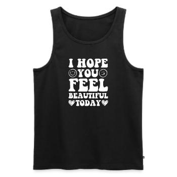 pensées positives vie positive - Débardeur bio Premium Homme - noir - Devant - AI Model Male 178 light (178cm)
