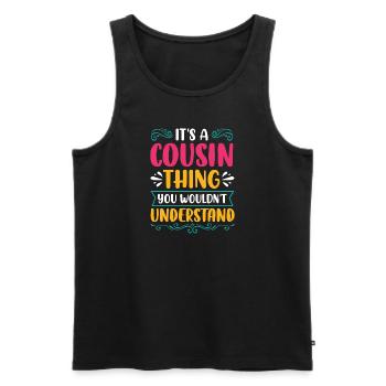 Cousine Cousin cousins beste Freunde - Männer Premium Bio Tank Top - Schwarz - Vorne - AI Model Male 178 light (178cm)