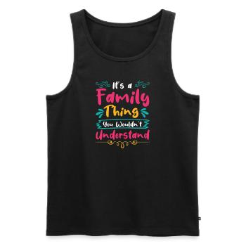 Familienoberhaupt Papa Opa Mama Oma - Männer Premium Bio Tank Top - Schwarz - Vorne - AI Model Male 178 light (178cm)