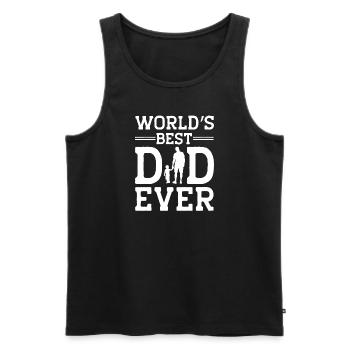 Welt bester Papa Vater Paare Paar Eltern Dad daddy - Männer Premium Bio Tank Top - Schwarz - Vorne - Michal (187cm)