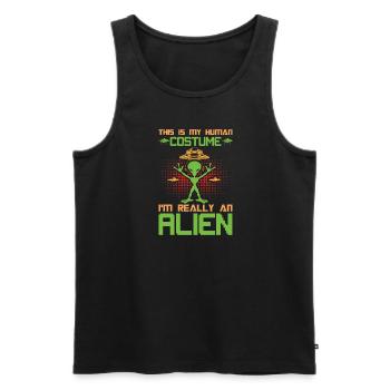 Graffiti Tropfen UFO Mystery - Männer Premium Bio Tank Top - Schwarz - Vorne - AI Model Male 178 light (178cm)
