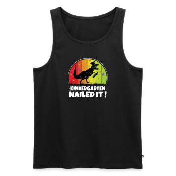 Kindergarten Dinosaur Enrollment Dino Gift - Men's Premium Organic Tank Top - black - Front - Michal (187cm)