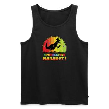 Kindergarten Dinosaur Enrollment Dino Gift - Men's Premium Organic Tank Top - black - Front - Michal (187cm)