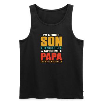 Père & Fils Meilleurs Amis pour la Vie - Père Fils - Débardeur bio Premium Homme - noir - Devant - Michal (187cm)