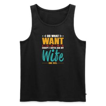 Ich liebe meine Königin Paare Pärchen Ehefrau - Männer Premium Bio Tank Top - Schwarz - Vorne - Michal (187cm)
