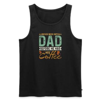 Meilleur monde Papa Père Café Couple Parents Papa - Débardeur bio Premium Homme - noir - Devant - Michal (187cm)