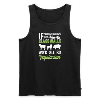 Tierschützer Veganer Vegetarier Tierliebhaber Tier - Männer Premium Bio Tank Top - Schwarz - Vorne - Michal (187cm)