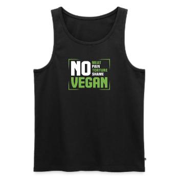 Tierschützer Veganer Vegetarier Tierliebhaber Tier - Männer Premium Bio Tank Top - Schwarz - Vorne - Michal (187cm)