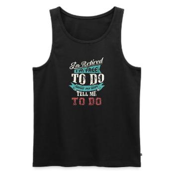 HAPPY WOMAN HAPPY LIFE Wife Partner - Men's Premium Organic Tank Top - black - Front - Michal (187cm)