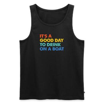 See Angeln Boote Kajak Kanu Sommer Seehaus Kabine - Männer Premium Bio Tank Top - Schwarz - Vorne - AI Model Male 178 light (178cm)