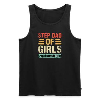 Stepfather Father Stepda Papa Father's Day Bonus Papa - Men's Premium Organic Tank Top - black - Front - Michal (187cm)