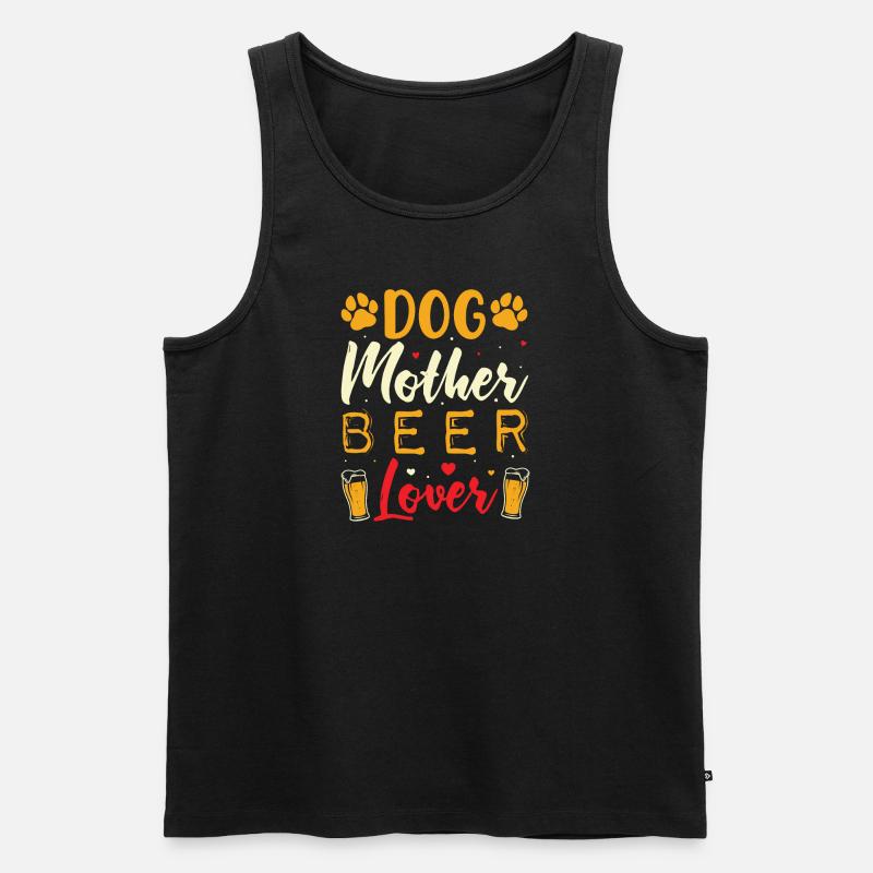Hunde Mutter Bierliebhaberin - Männer Premium Bio Tank Top - Schwarz