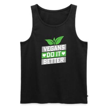 Tierschützer Veganer Vegetarier Tierliebhaber Tier - Männer Premium Bio Tank Top - Schwarz - Vorne - Michal (187cm)