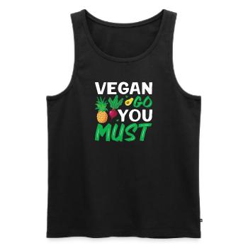 Tierschützer Veganer Vegetarier Tierliebhaber Tier - Männer Premium Bio Tank Top - Schwarz - Vorne - Michal (187cm)
