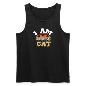 Schrodinger's Cat Box Funny Science Nerd - Men's Premium Organic Tank Top - black - Front - AI Model Male 178 light (178cm)