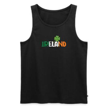 Irland Flagge Kleeblatt Vintage Irisch Wurzeln - Männer Premium Bio Tank Top - Schwarz - Vorne - AI Model Male 178 light (178cm)