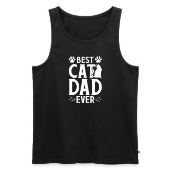 Real men love cats cat man cat father - Men's Premium Organic Tank Top - black - Front - AI Model Male 178 light (178cm)