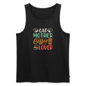 Katze mit Mama Kaffee Tasse Lustige Geschenk Idee - Männer Premium Bio Tank Top - Schwarz - Vorne - Michal (187cm)