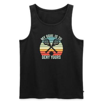 Lacrosse Spieler spielen Lacrosse Relax Lacrosse - Männer Premium Bio Tank Top - Schwarz - Vorne - AI Model Male 178 light (178cm)