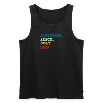 Juli 1987 - Geburtstag im Juli - Männer Premium Bio Tank Top - Schwarz - Vorne - Michal (187cm)