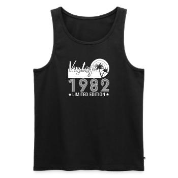 Jahrgang 1982 geboren Retro 1982 Geburtstag - Männer Premium Bio Tank Top - Schwarz - Vorne - Michal (187cm)