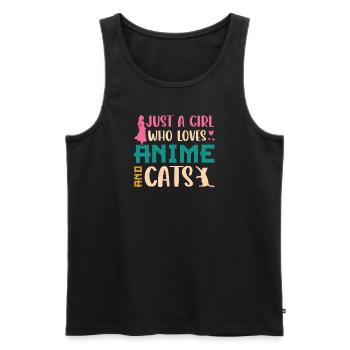 ANIME CATS Girls - Men's Premium Organic Tank Top - black - Front - Michal (187cm)