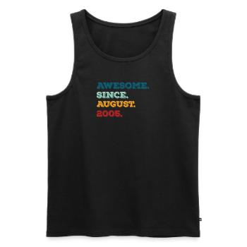 August 2005 - Geburtstag im August - Männer Premium Bio Tank Top - Schwarz - Vorne - Michal (187cm)