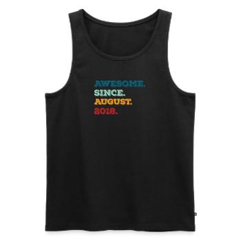 August 2018 - Geburtstag im August - Männer Premium Bio Tank Top - Schwarz - Vorne - Michal (187cm)