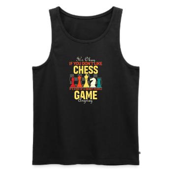 Chess player Chess quote chess game - Men's Premium Organic Tank Top - black - Front - AI Model Male 178 light (178cm)