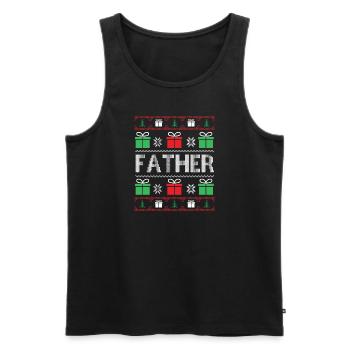 Cadeau Papa de Noël Look partenaire - Débardeur bio Premium Homme - noir - Devant - Michal (187cm)