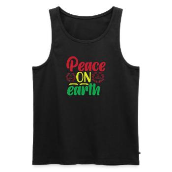 Frieden Peace Liebe Friede Weltfrieden - Männer Premium Bio Tank Top - Schwarz - Vorne - AI Model Male 178 light (178cm)