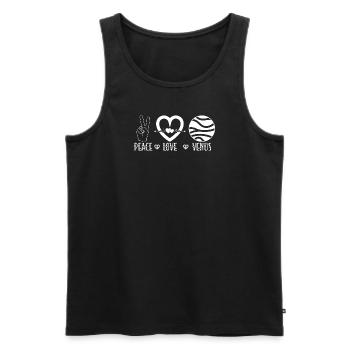 Venus Planet Peace Love Solar System - Men's Premium Organic Tank Top - black - Front - AI Model Male 178 light (178cm)